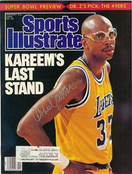 1989 Kareem Abdul-Jabbar Signed Sports Illustrated Magazine Dated 1/23/1989 - Kareems Last Stand (Abdul-Jabbar LOA)